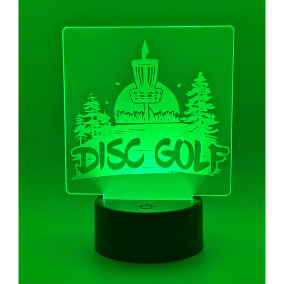 Disc Golf Laser Engraved LED light, Disc Golf Gift, Sport Gift, LED Night Light - Picture 5 of 16